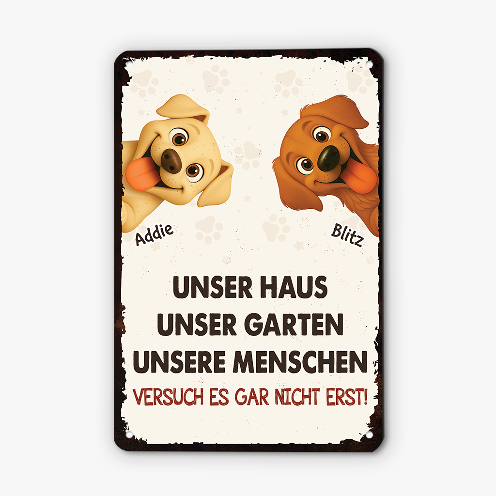 6028EGE1 mein haus mein garten meine menschen turschild hund personalisiert_ metall 6028E8T5D