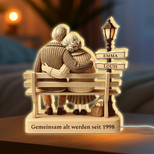 6035LGE2 gemeinsam alt werden seit personalisierte paar geschenke  lightbox 6035ltlng