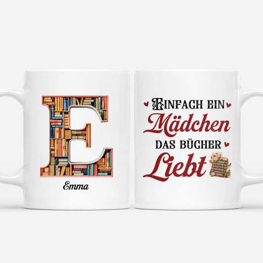 6041MGE1 einfach ein madchen das bucher liebt personalisierte tasse_ leseratten_ frauen manner 6041M6PCA