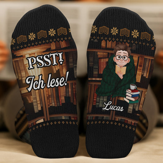 6051JGE2 einfach ein madchen das bucher liebt socken personalisieren text_ leseratten_ frauen manner 6051JKVTA