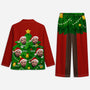 6054VGE2 weihnachtsbaum mit gesicht lustiger pyjama personalisiert_ damen und herren 6054VKHNB
