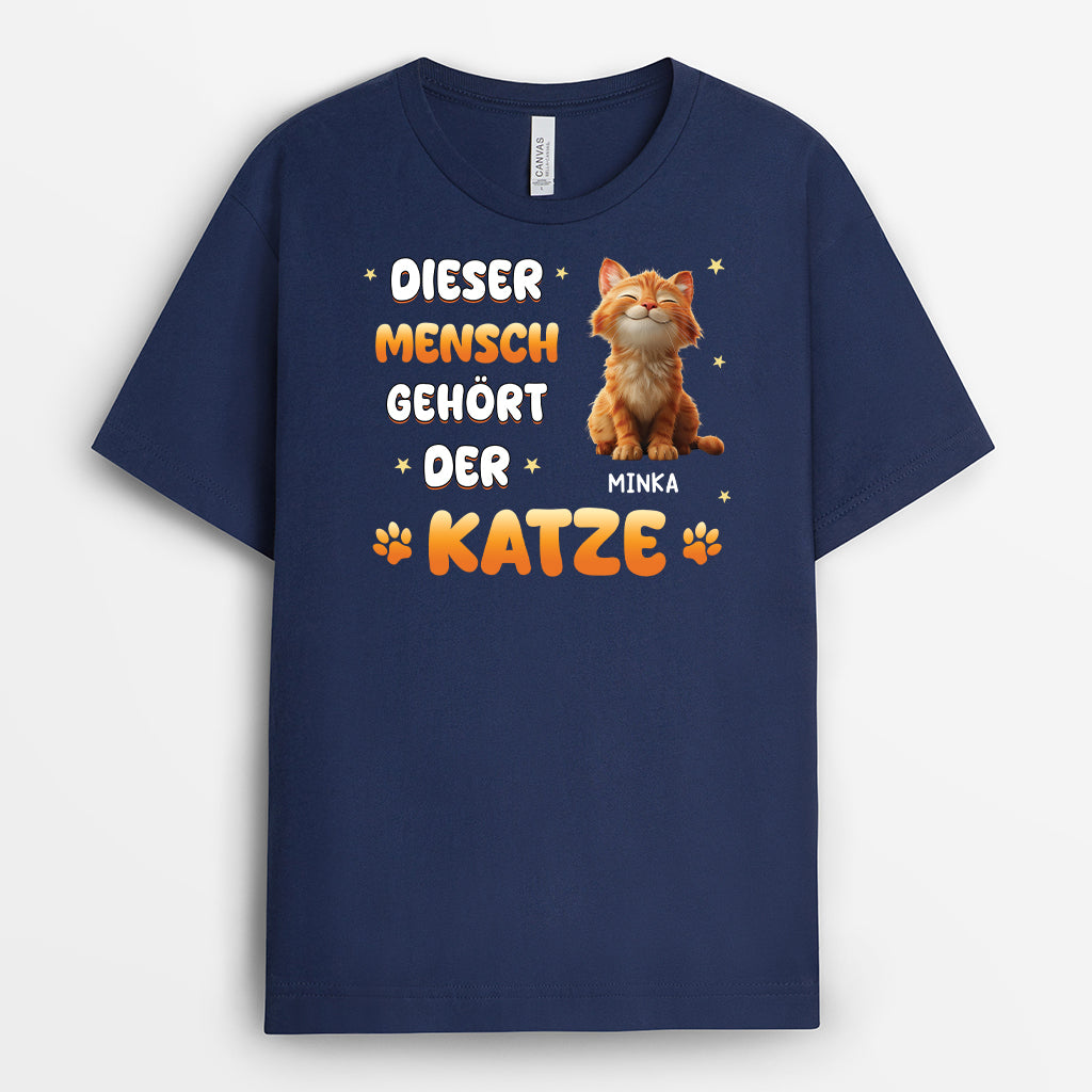 6055AGE2 dieser mensch gehort den katzen katzen t shirt personalisiert 6055A8FTC