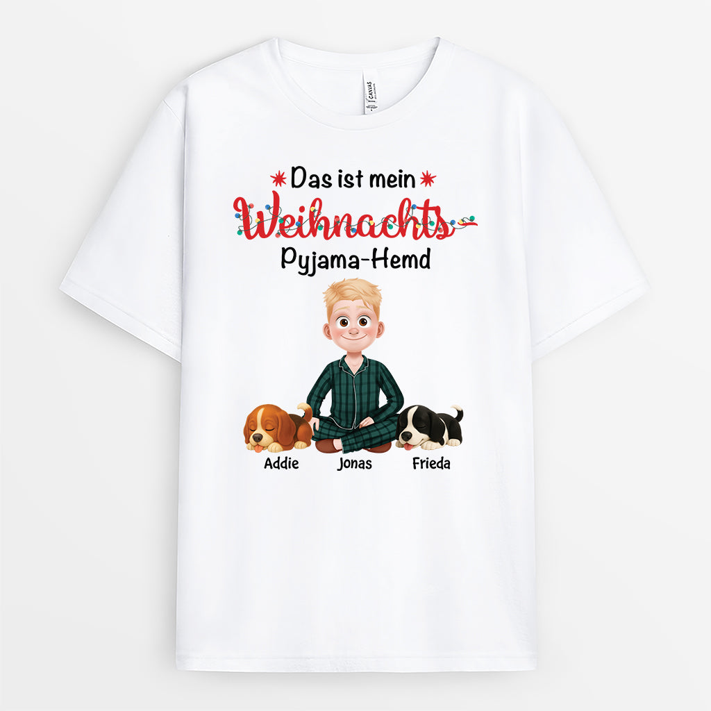 6063AGE1 das ist mein weihnachtspyjama hemd t shirt hund personalisiert 6063A8LNC