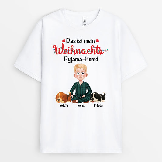 6063AGE1 das ist mein weihnachtspyjama hemd t shirt hund personalisiert 6063A8LNC
