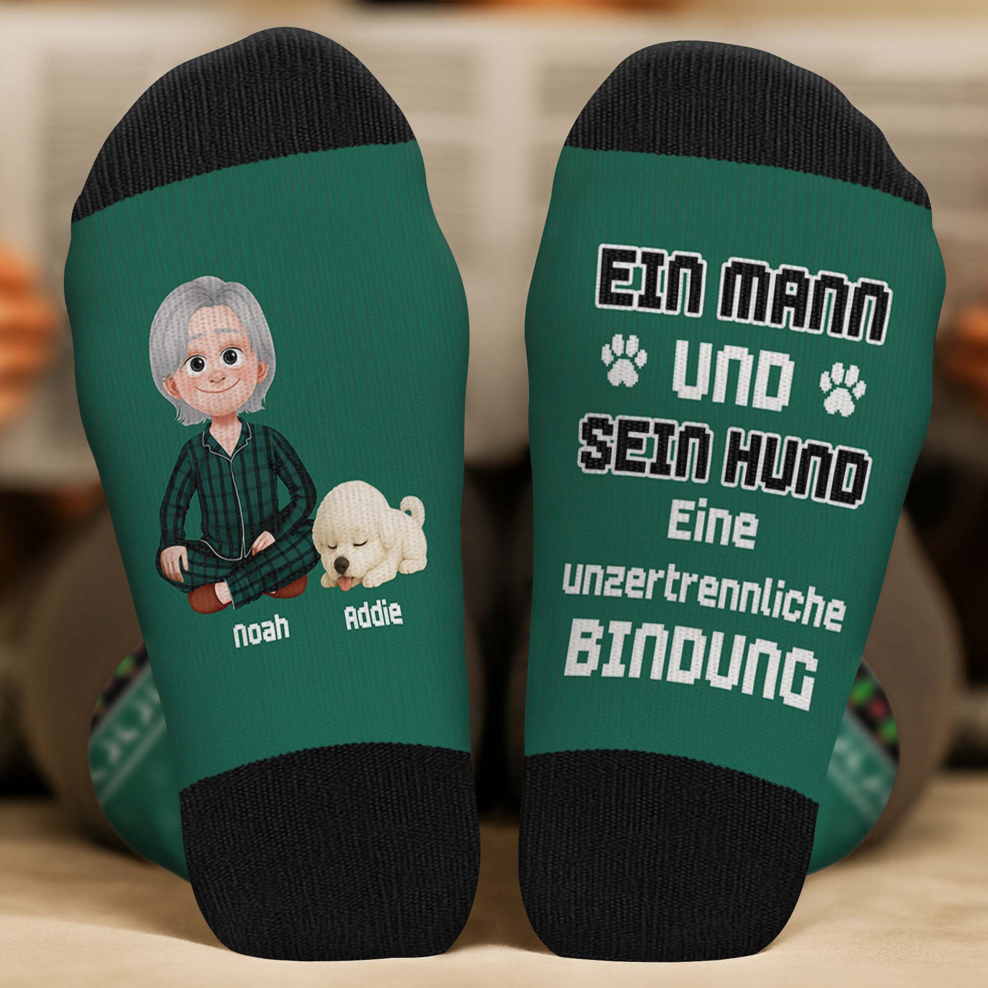 6069JGE2 ein madchen und ihr hund eine unzertrennliche bindung personalisierte weihnachtssocken_ hund 6069JKTMC