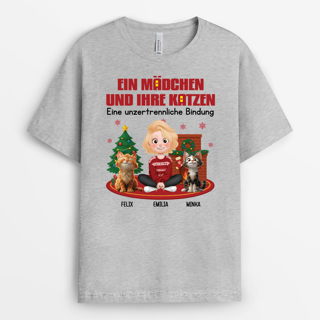 6084AGE2 ein mann und seine katze eine unzertrennliche bindung katzen t shirt personalisiert weihnachten 6084ATMCD