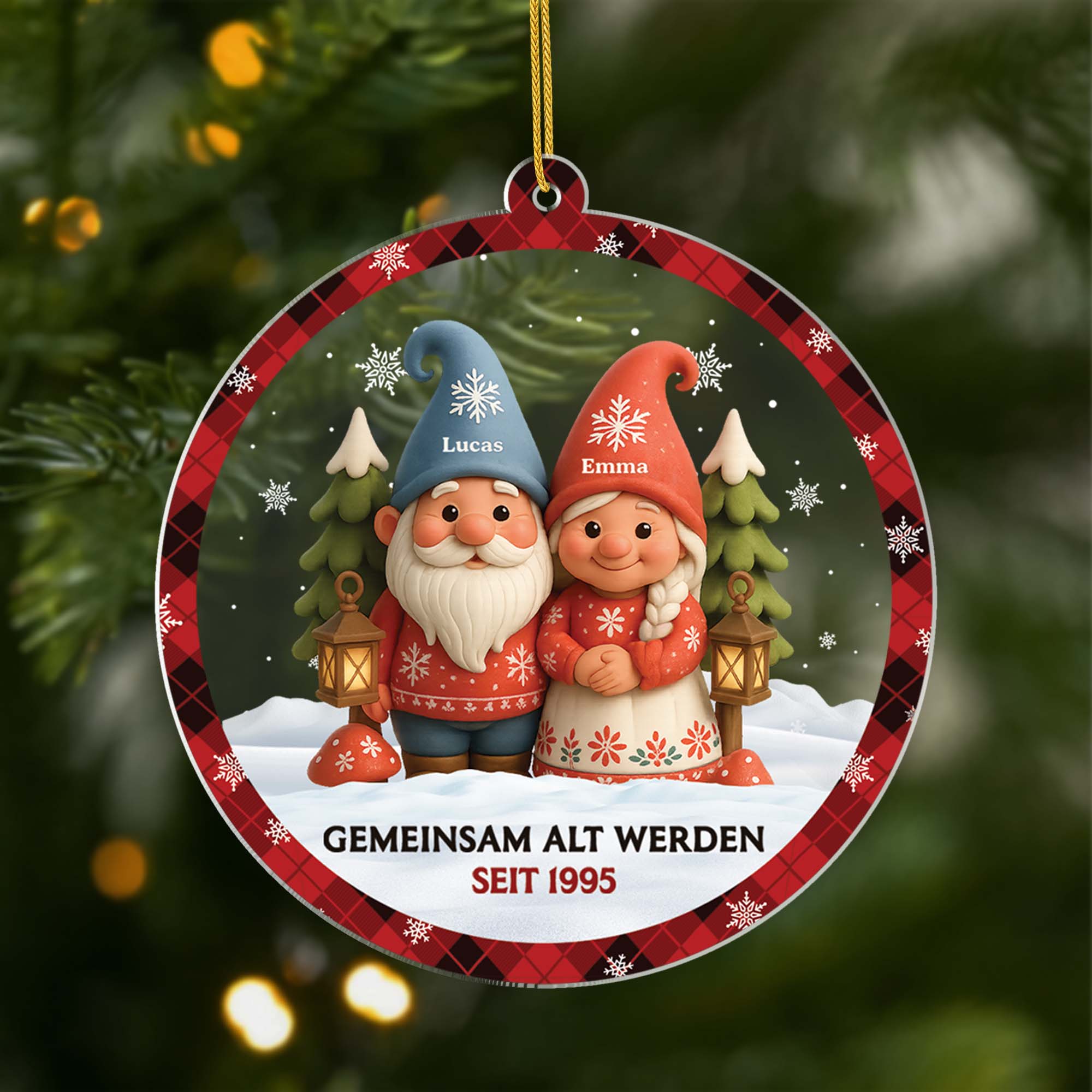 6087OGE1 gemeinsam alt werden seit personalisierter weihnachtsschmuck_ acryl paar 6087OKL5G