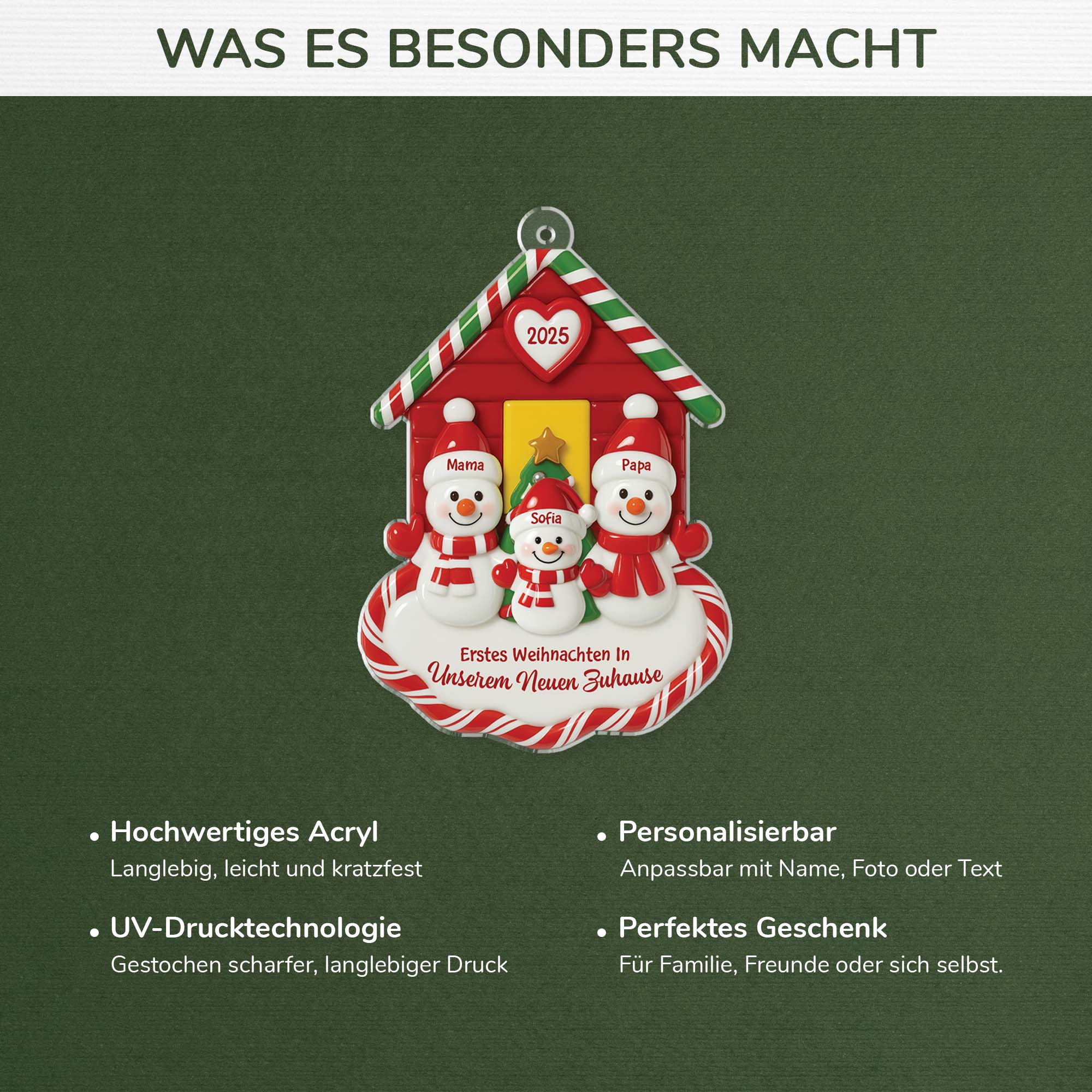 6099OGE4 3d druck effekt erstes weihnachten in unserem neuen zuhause personalisierter christbaumschmuck familie_ acryl 6099OKVNI