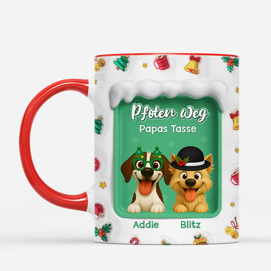 6119MGE2 3d druck effekt pfoten weg mamas tasse weihnachtstasse personalisiert_ hund 6119MTTZC