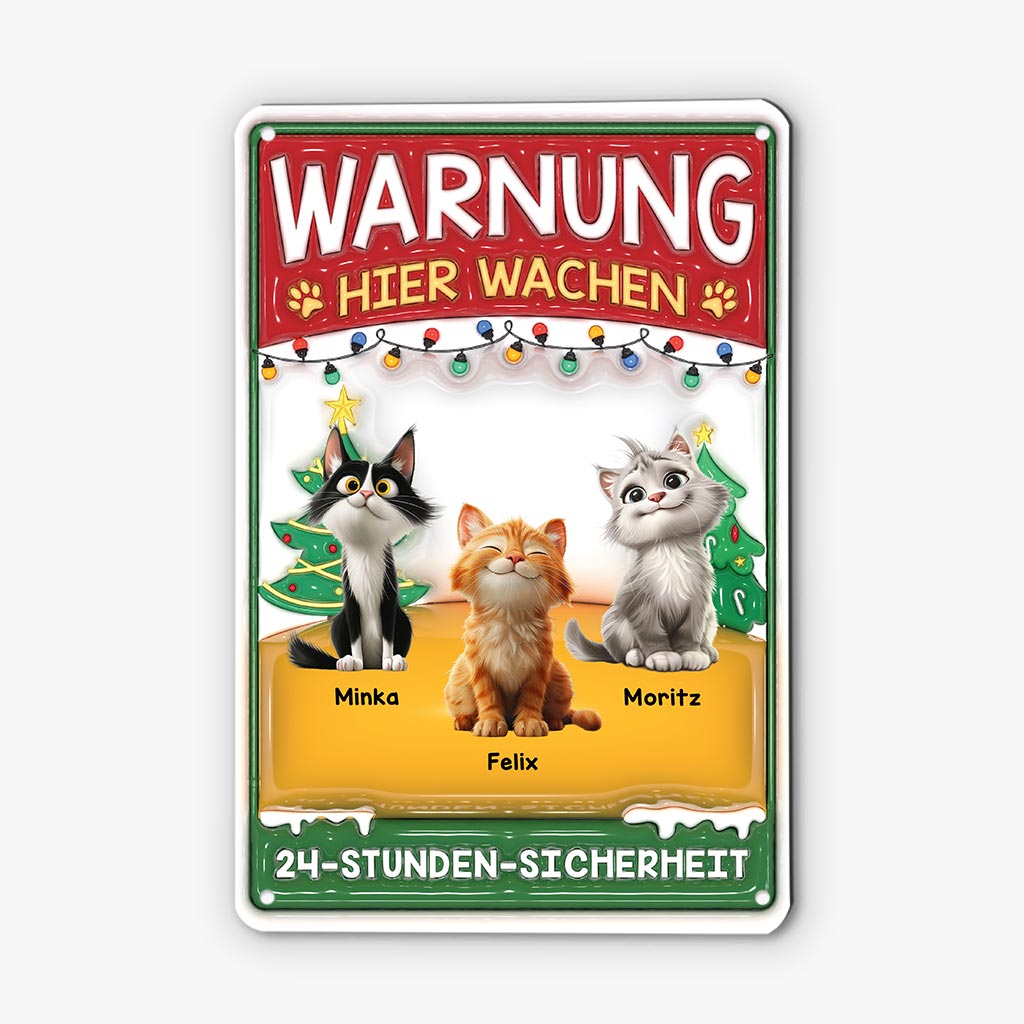 6121EGE1 bereich patrouilliert von turschild katze personalisiert_ weihnachten 6121ETYAD