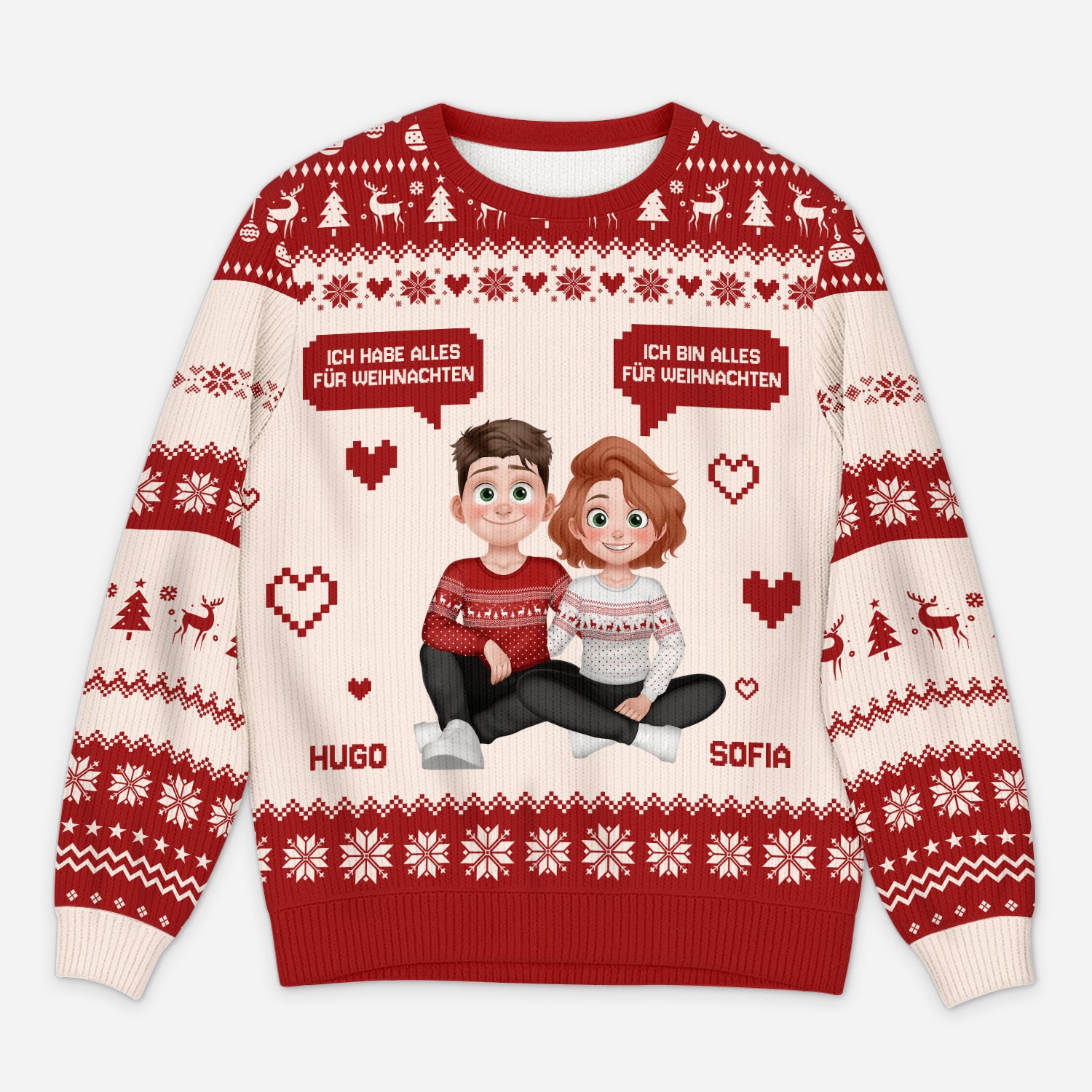 6125WGE1 ich habe alles fur weihnachten personalisierter weihnachtspullover paare 6125W