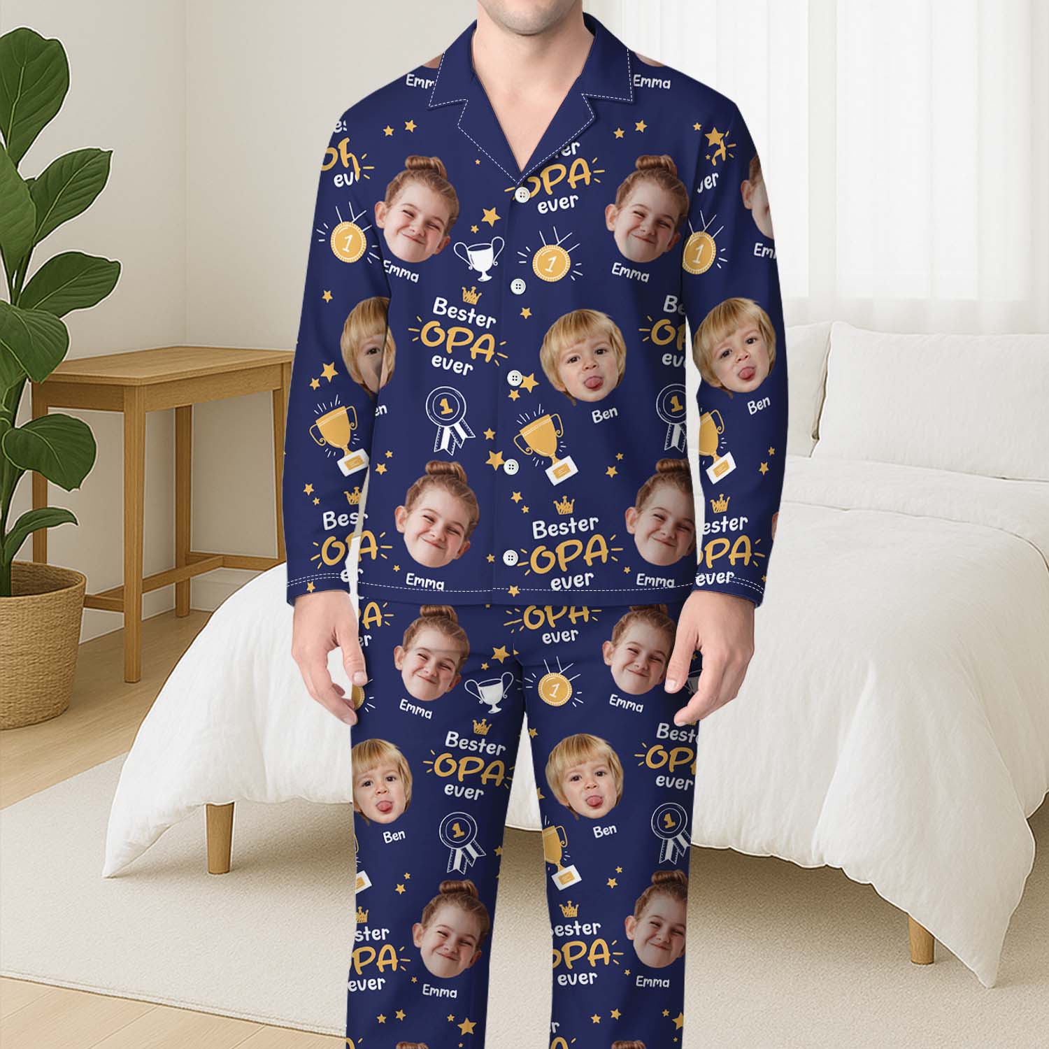 6127VGE3 beste oma aller zeiten personalisierte pyjama oma opa mit gesicht 6127VTKZA