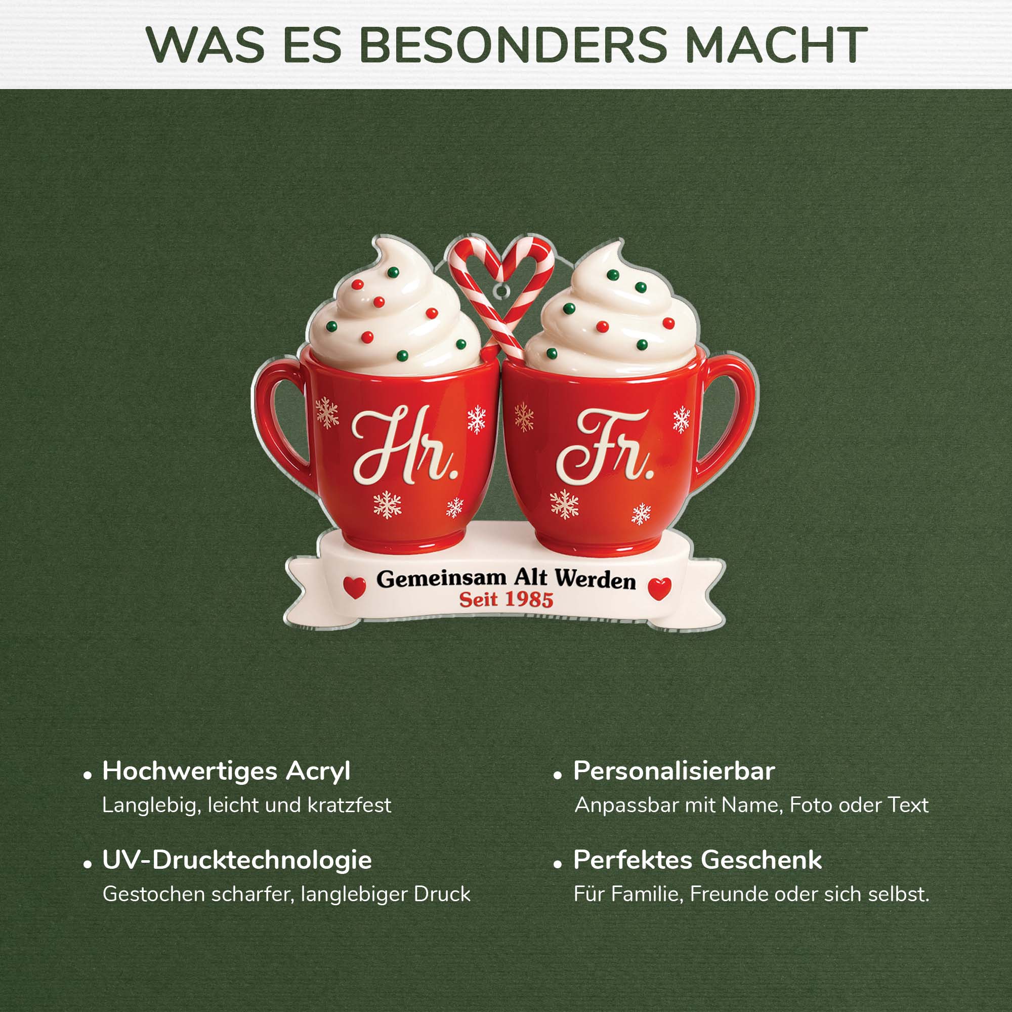 6145OGE4 3d druck effekt gemeinsam alt werden herr frau acryl weihnachtsschmuck personalisiert paare 6145O6PCG