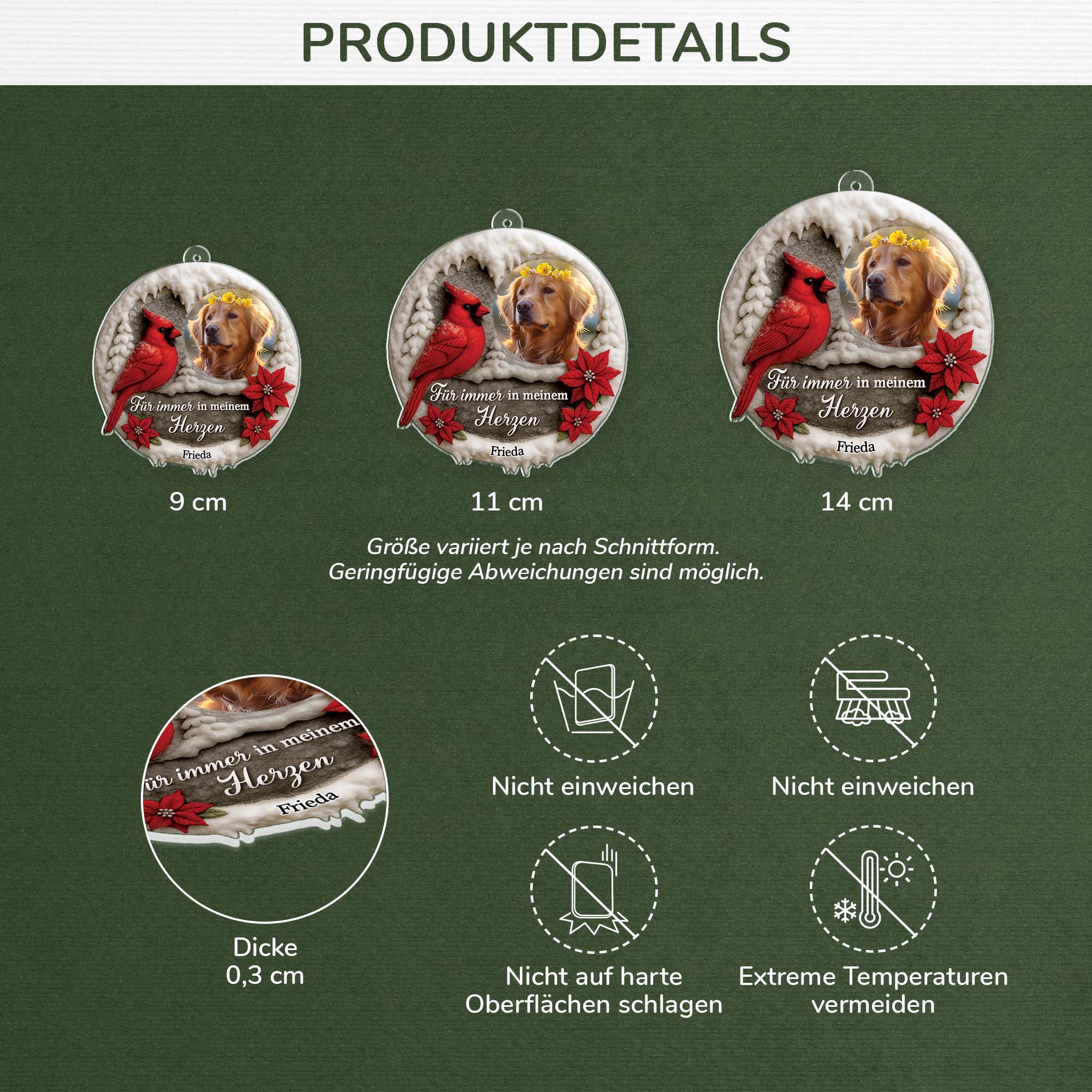 6146OGE3 3d druck effekt ich bin immer bei dir personalisierter weihnachtsschmuck foto_ acryl haustier zur erinnerung 6146O6VAC