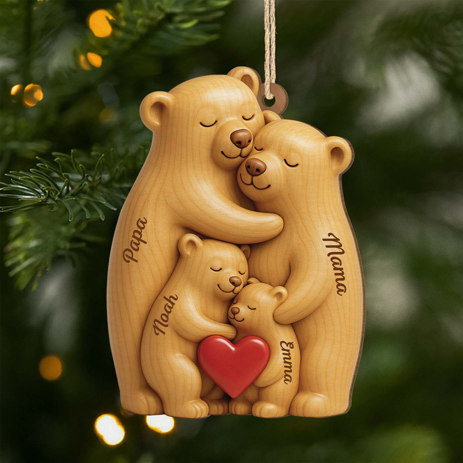 6147OGE1 3d druck effekt familie bar personalisierte 1 schicht holz ornamente weihnachten 6147O65TI