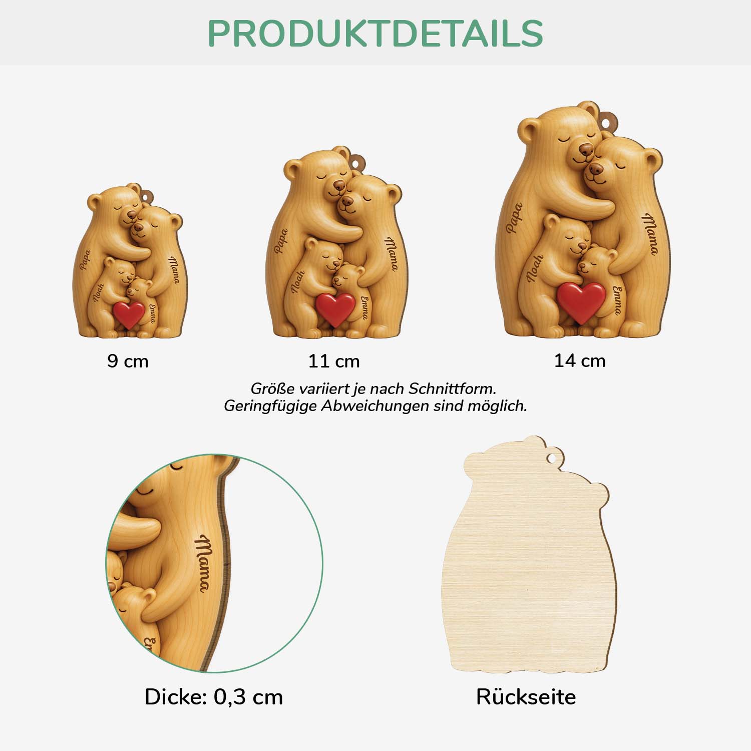 6147OGE3 3d druck effekt familie bar personalisierte 1 schicht holz ornamente weihnachten 6147O65TI