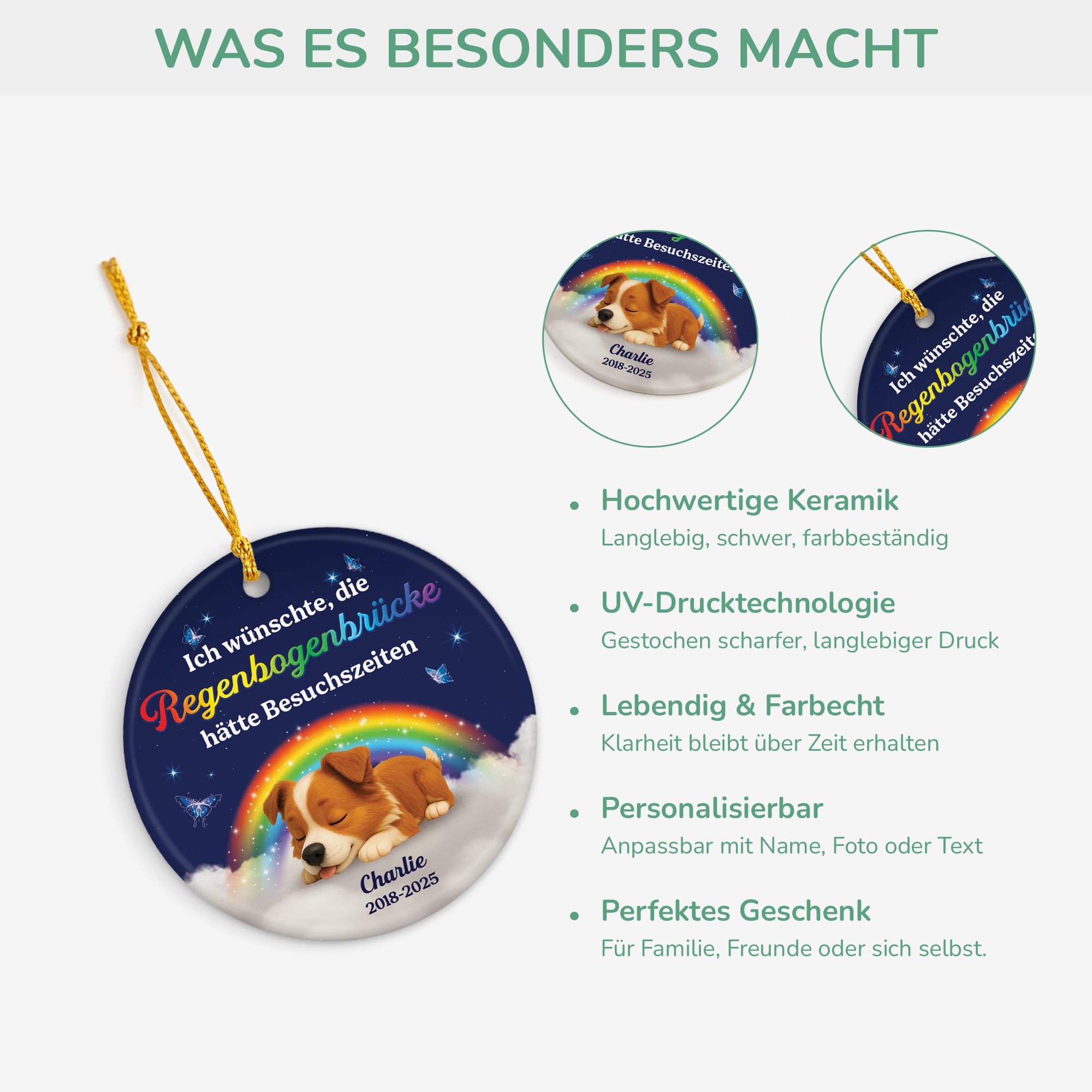 6148OGE1 ich wunschte die regenbogenbrucke hatte besuchszeiten personalisierte keramik ornamente hunde zur erinnerung 6148OK6ZC4