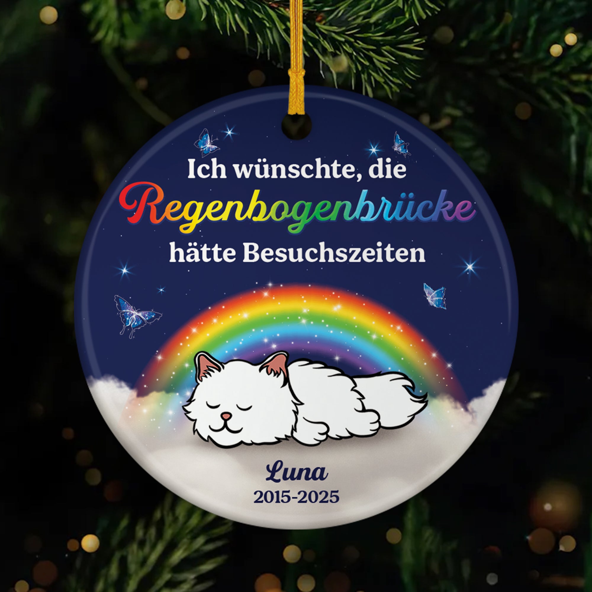 6148OGE1 ich wunschte die regenbogenbrucke hatte besuchszeiten personalisierte keramik ornamente katzen zur erinnerung 6148OK6ZD