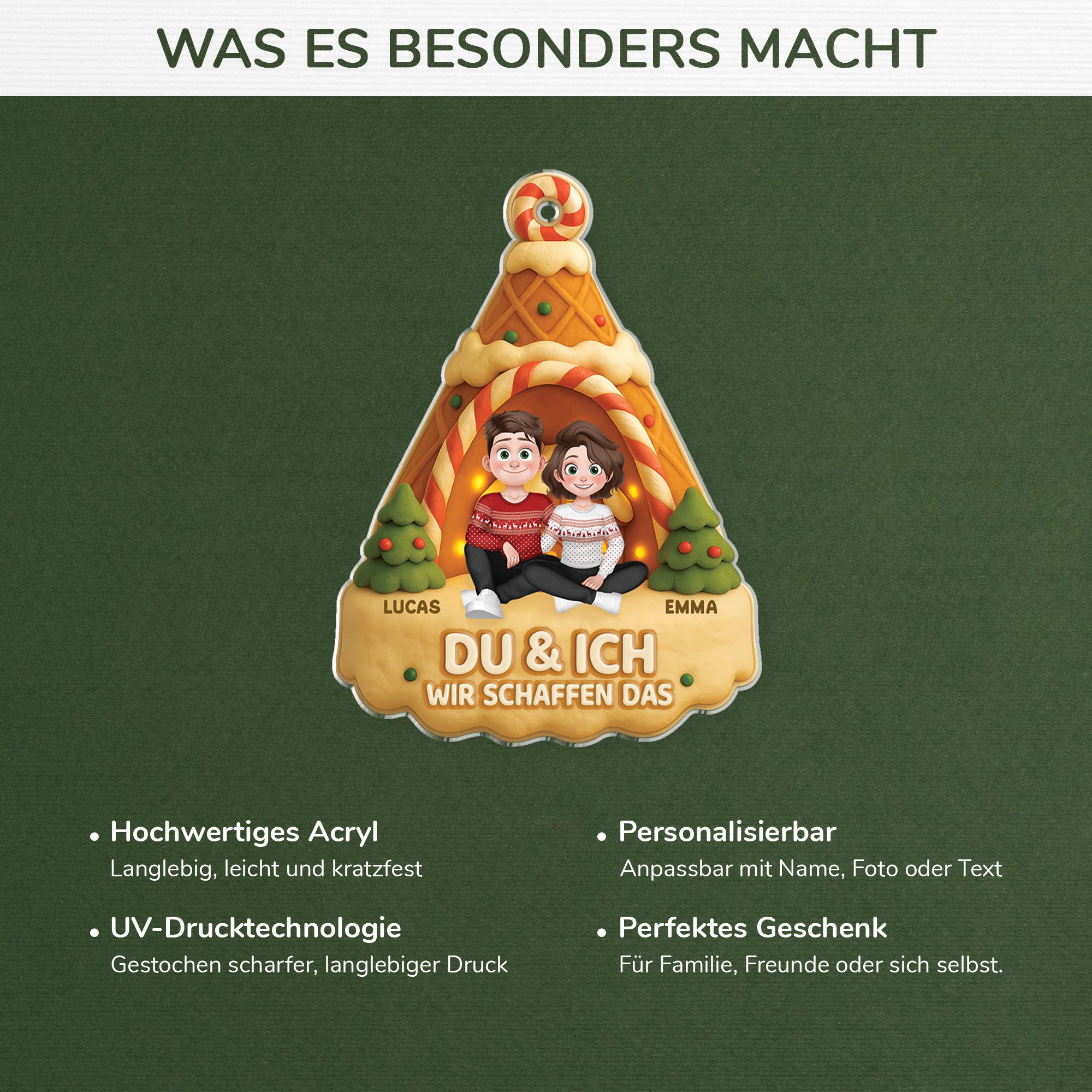 6150OGE4 3d druck effekt du und ich wir schaffen alles acryl weihnachtsschmuck personalisiert_ paare 6150OKVAG