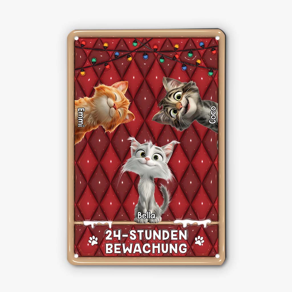 6153EGE1 3d druck effekt 24 stunden sicherheit weihnachten turschild katze personalisiert 6153ETVAD