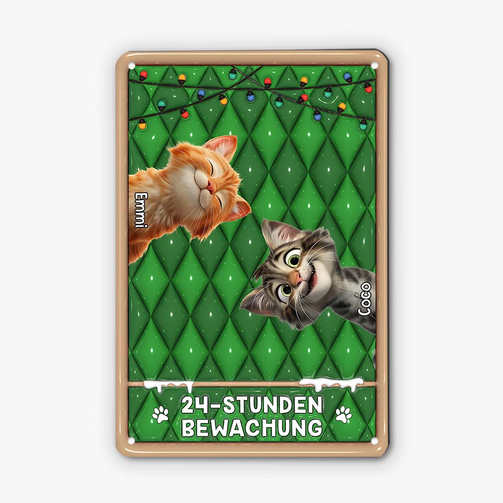 6153EGE2 3d druck effekt 24 stunden sicherheit weihnachten turschild katze personalisiert 6153ETVAD
