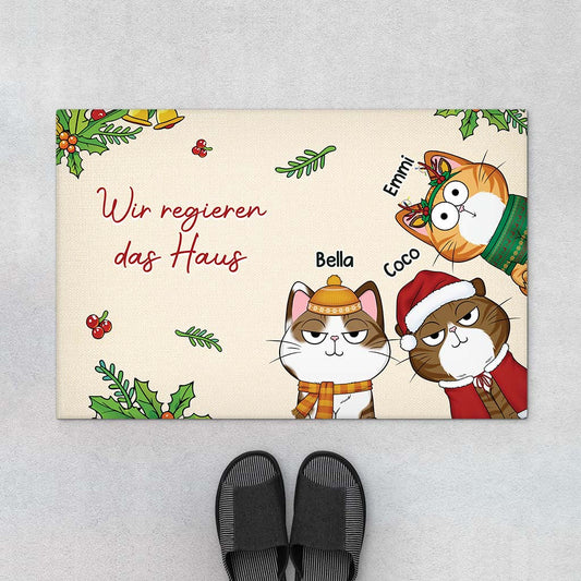 6171DGE1 meowy catmas fussmatte katzen personalisiert weihnachten 6171D3VTD