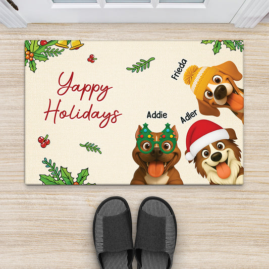 6171DGE2 merry woofmas fussmatte personalisiert hund_ weihnachten 6171D3VTC