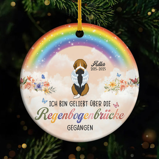 6176OGE1 ich bin geliebt uber die regenbogenbrucke gegangen personalisierte keramik ornamente hunde zur erinnerung 6176OK6QC