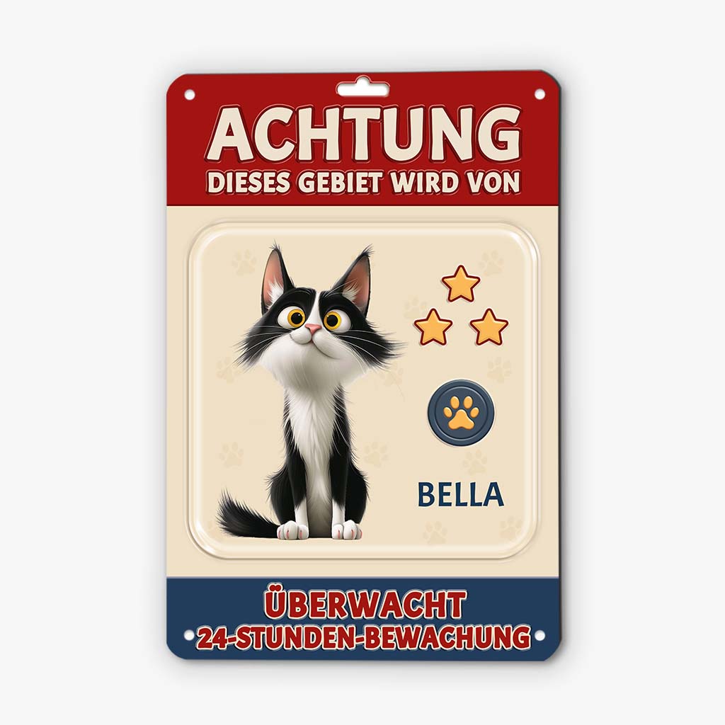 6177EGE1 katzen uberwachen dieses gebiet turschild katze personalisiert_ 6177E8TND