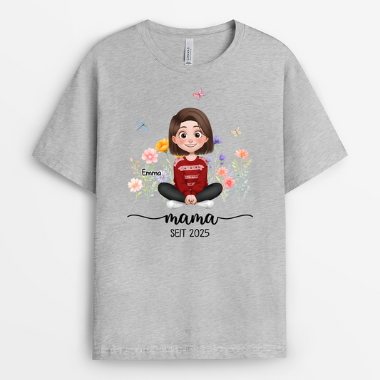 6178AGE2 mama seit blumen mama papa shirt personalisiert_ 6178A3TCB