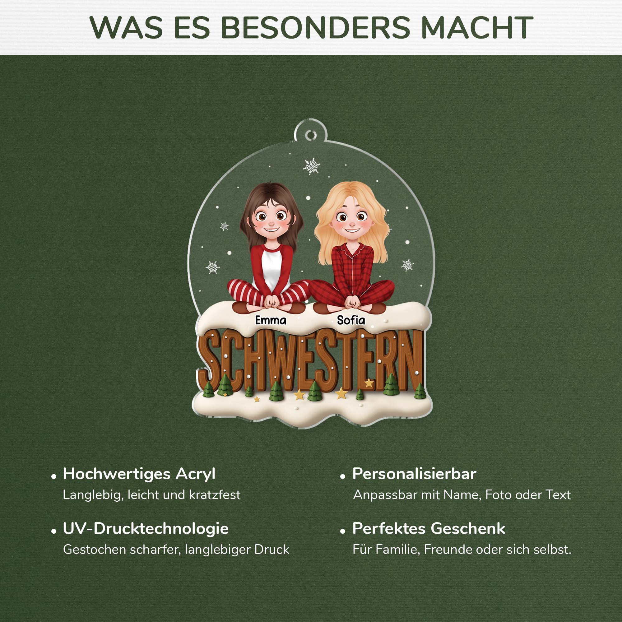 6185OGE4 3d druck effekt besties acryl weihnachtsschmuck personalisiert_ bester freundinnen 6185O8TTF