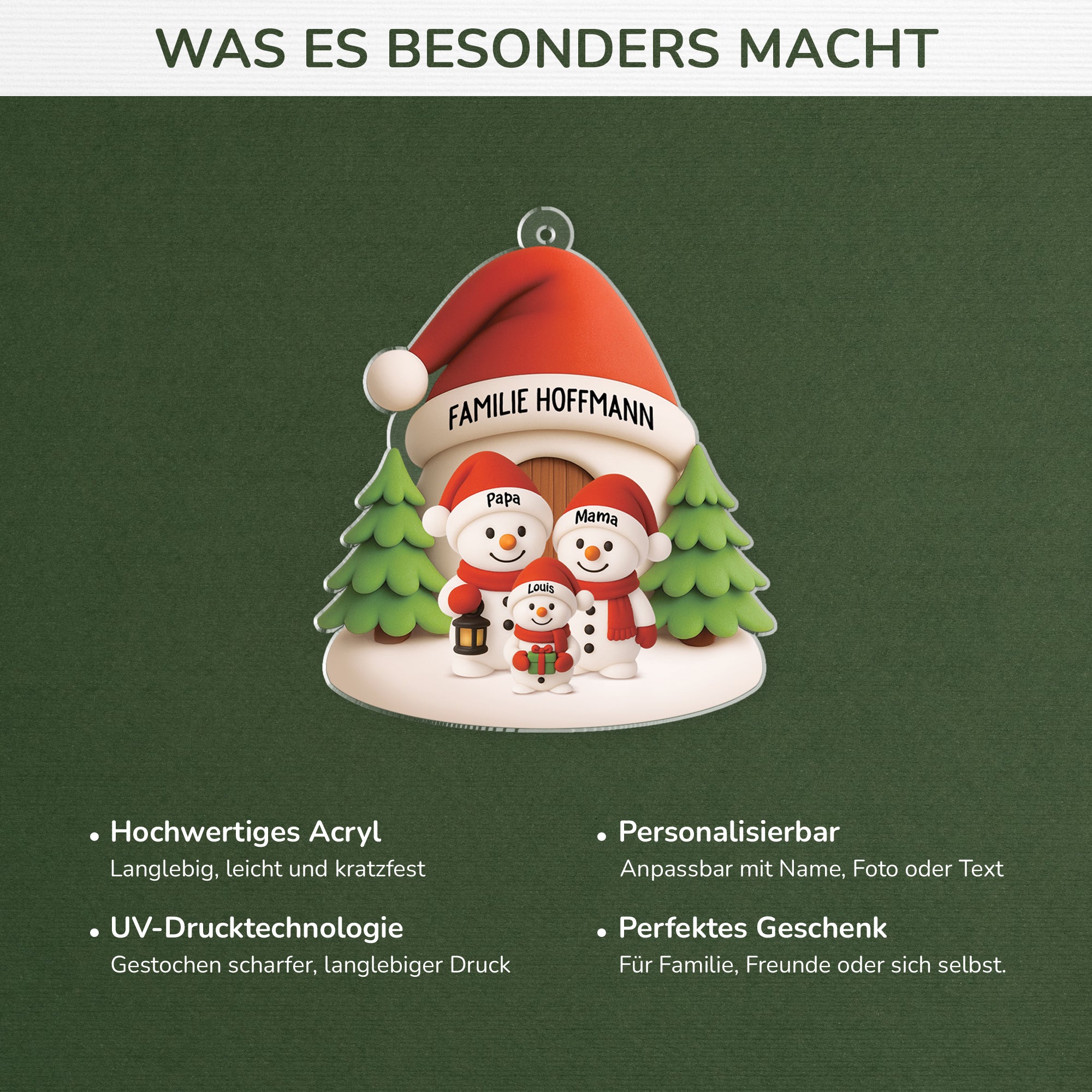 6187OGE4 3d druck effekt gemeinsam sind wir eine familie personalisierter christbaumschmuck familie_ acryl 6187OKLNI