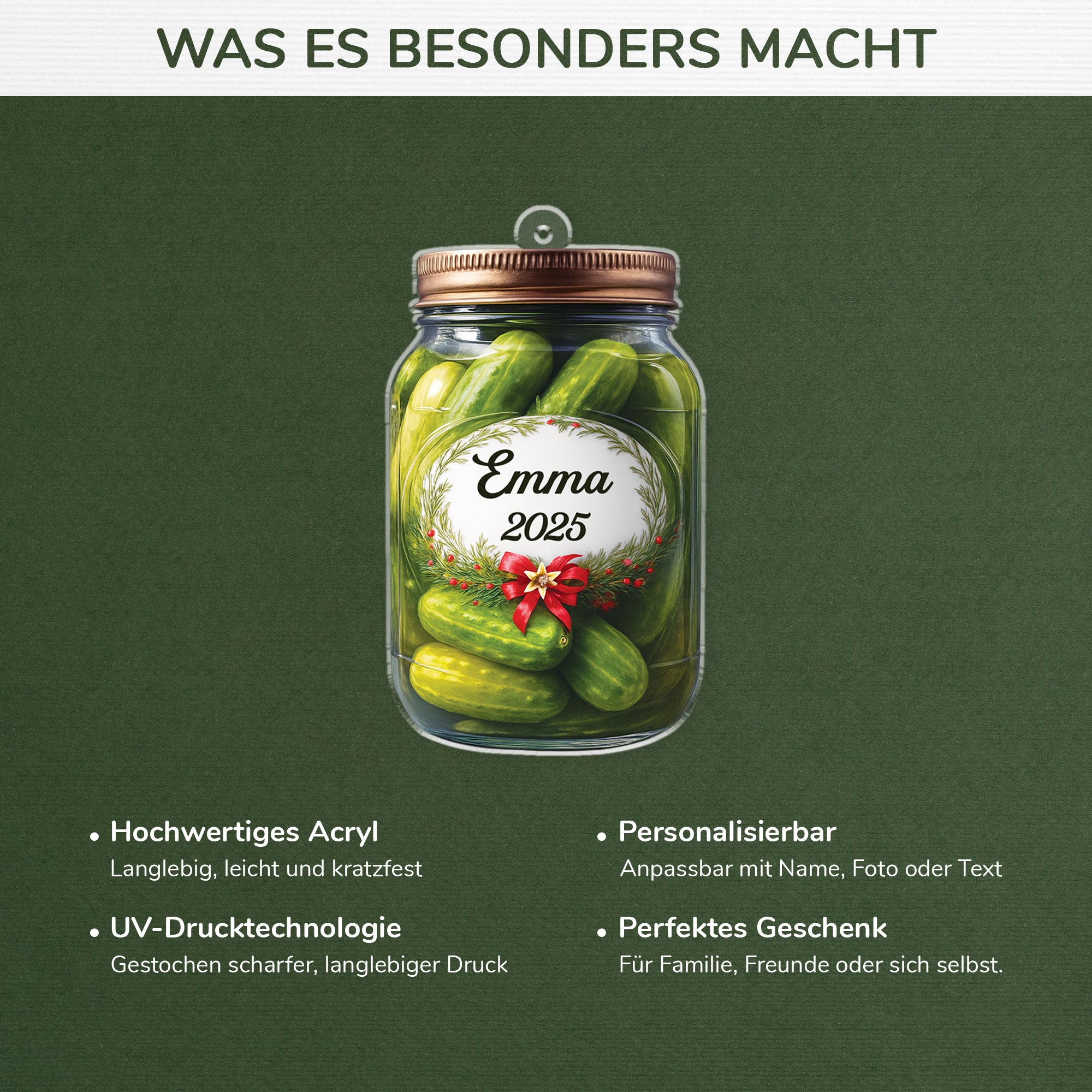 6189OGE4 3d druck effekt gewurzgurken mit namen acryl weihnachtsschmuck personalisiert_ frauen manner 6189O8VZA