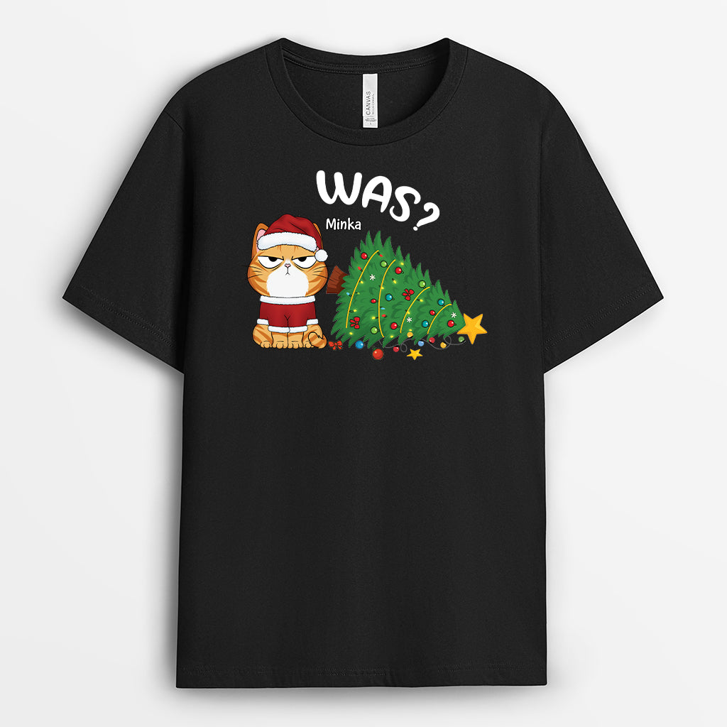 6195AGE1 was weihnachten katzen t shirt personalisiert 6195ATVCD