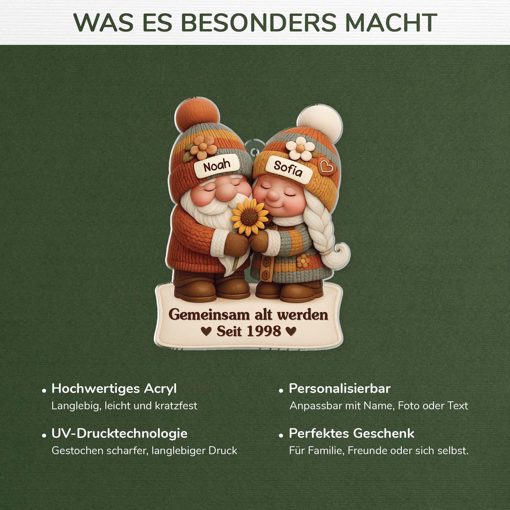 6200OGE4 3d druck effekt gemeinsam alt werden acryl weihnachtsschmuck personalisiert paar braun 6200O8LTG