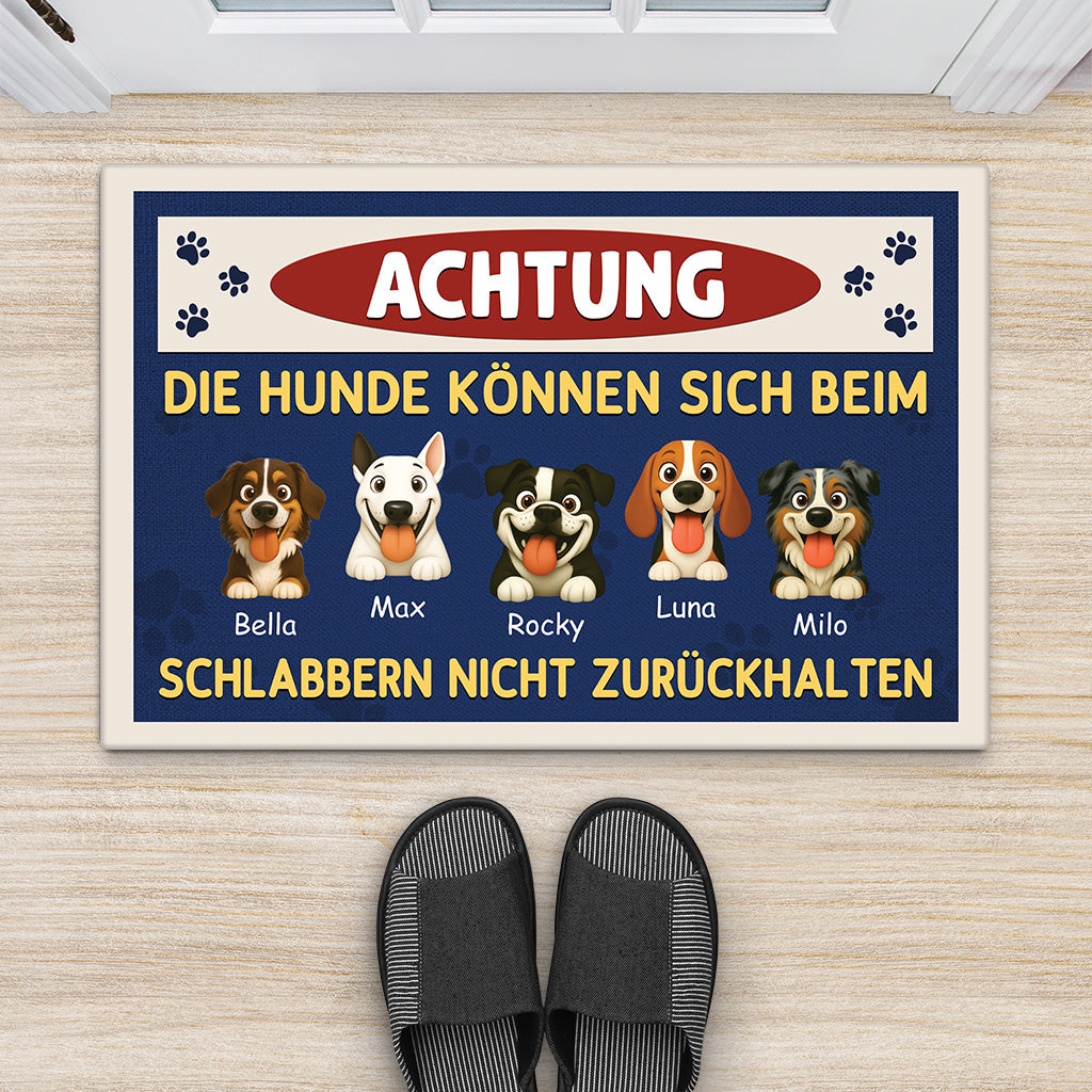 6204DGE2 hund kann sich beim schlabbern nicht zuruckhalten fussmatte personalisiert hund_ 6204D3VMC