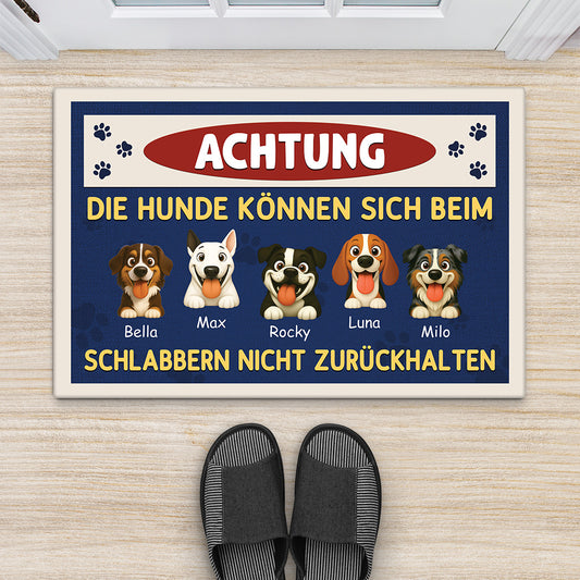 6204DGE2 hund kann sich beim schlabbern nicht zuruckhalten fussmatte personalisiert hund_ 6204D3VMC
