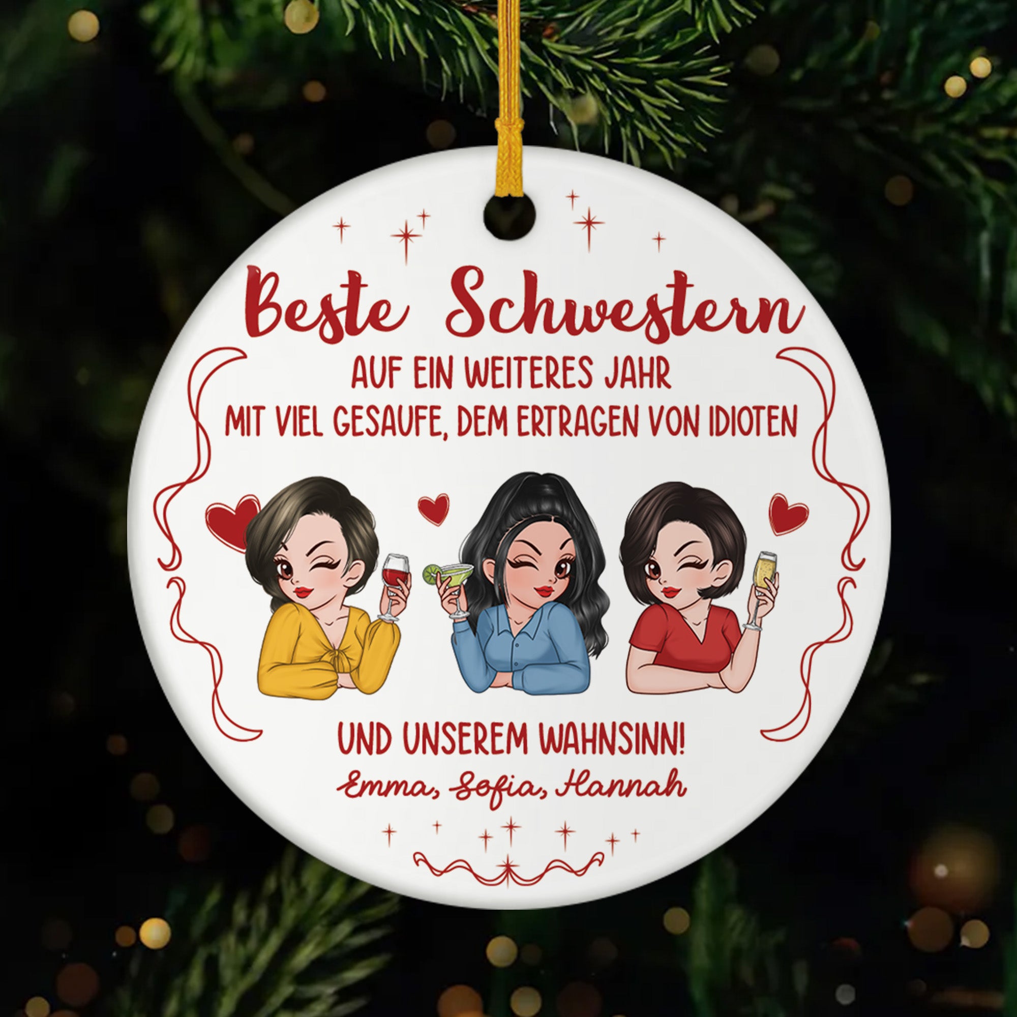 6207OGE1 auf ein weiteres jahr mit viel gesaufe personalisierte keramik ornamente beste freundin 6207OTVNF