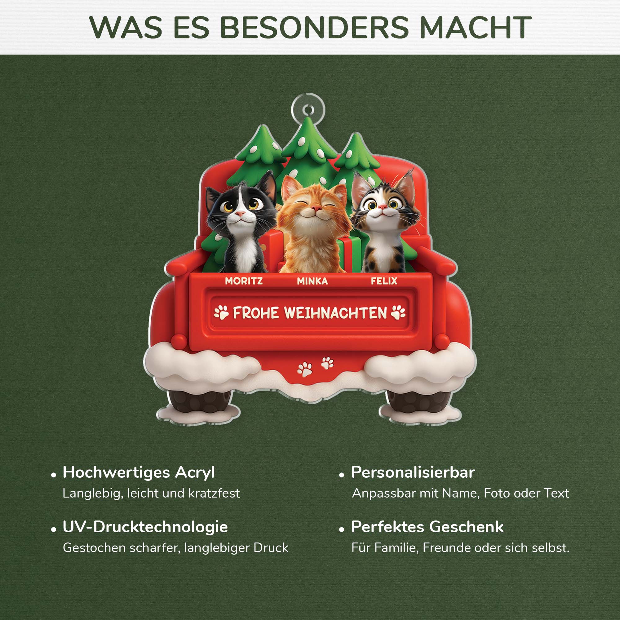 6209OGE4 meowy catmas im auto acryl christbaumschmuck katze personalisiert_ 6209OTVZD