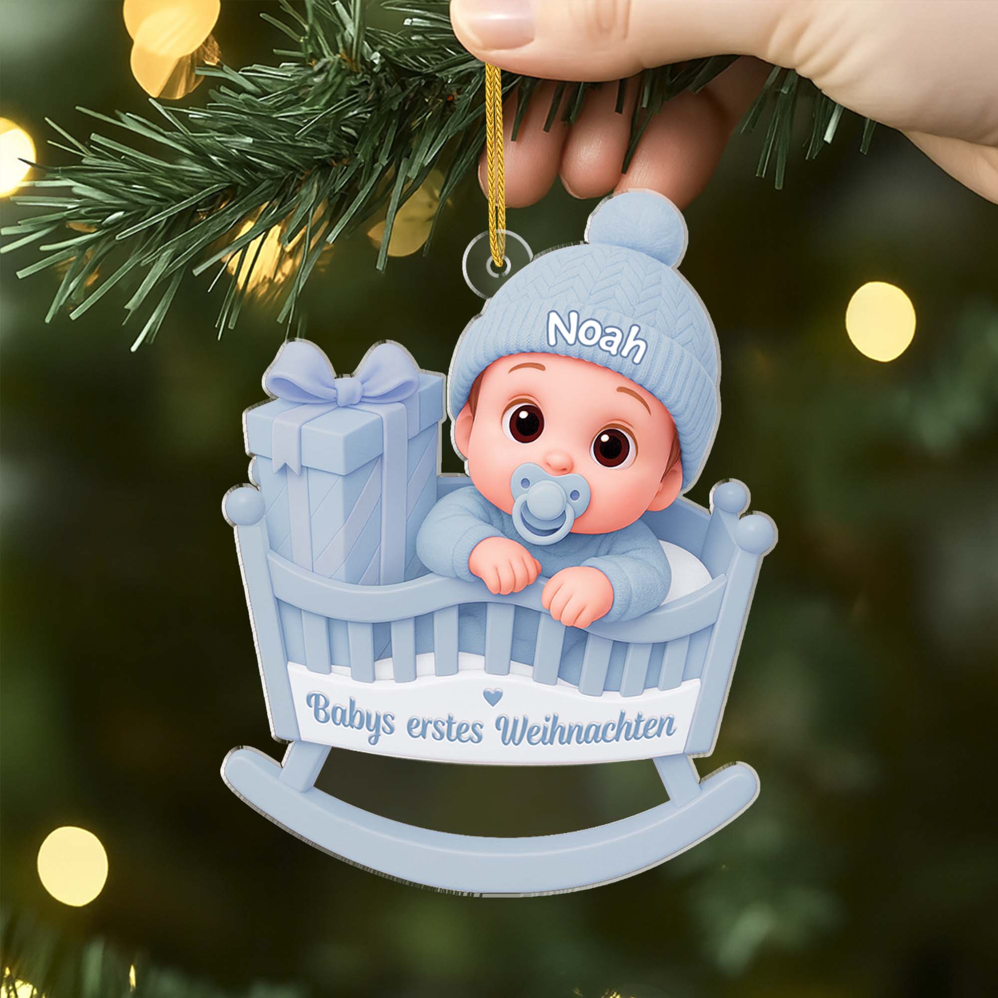 6211OGE2 3d druck effekt babys erstes weihnachten acryl weihnachtsschmuck_ personalisiert zur geburt stubenwagen 6211O3QTK