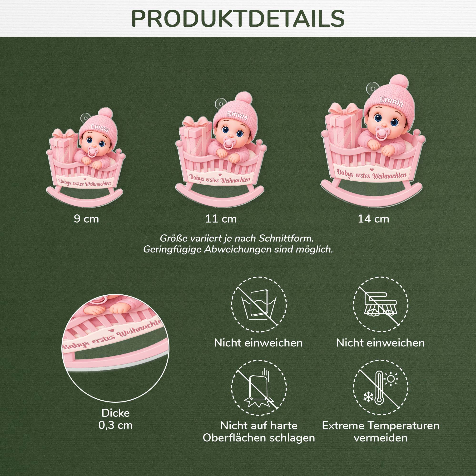 6211OGE3 3d druck effekt babys erstes weihnachten acryl weihnachtsschmuck_ personalisiert zur geburt stubenwagen 6211O3QTK