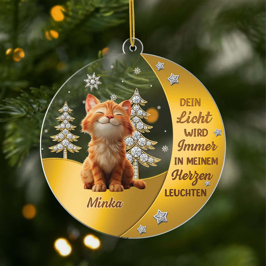 6215OGE1 dein licht wird fur immer in meinem herzen leuchten personalisierte acryl ornamente katze zur erinnerung 6215o6std