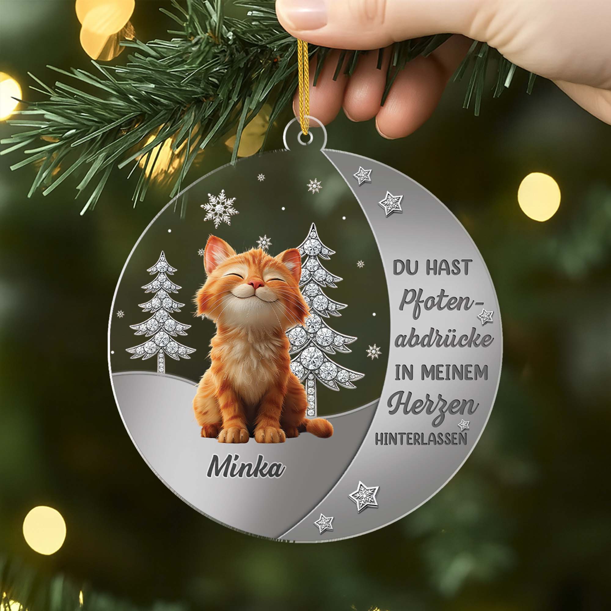 6215OGE2 dein licht wird fur immer in meinem herzen leuchten personalisierte acryl ornamente katze zur erinnerung 6215o6std