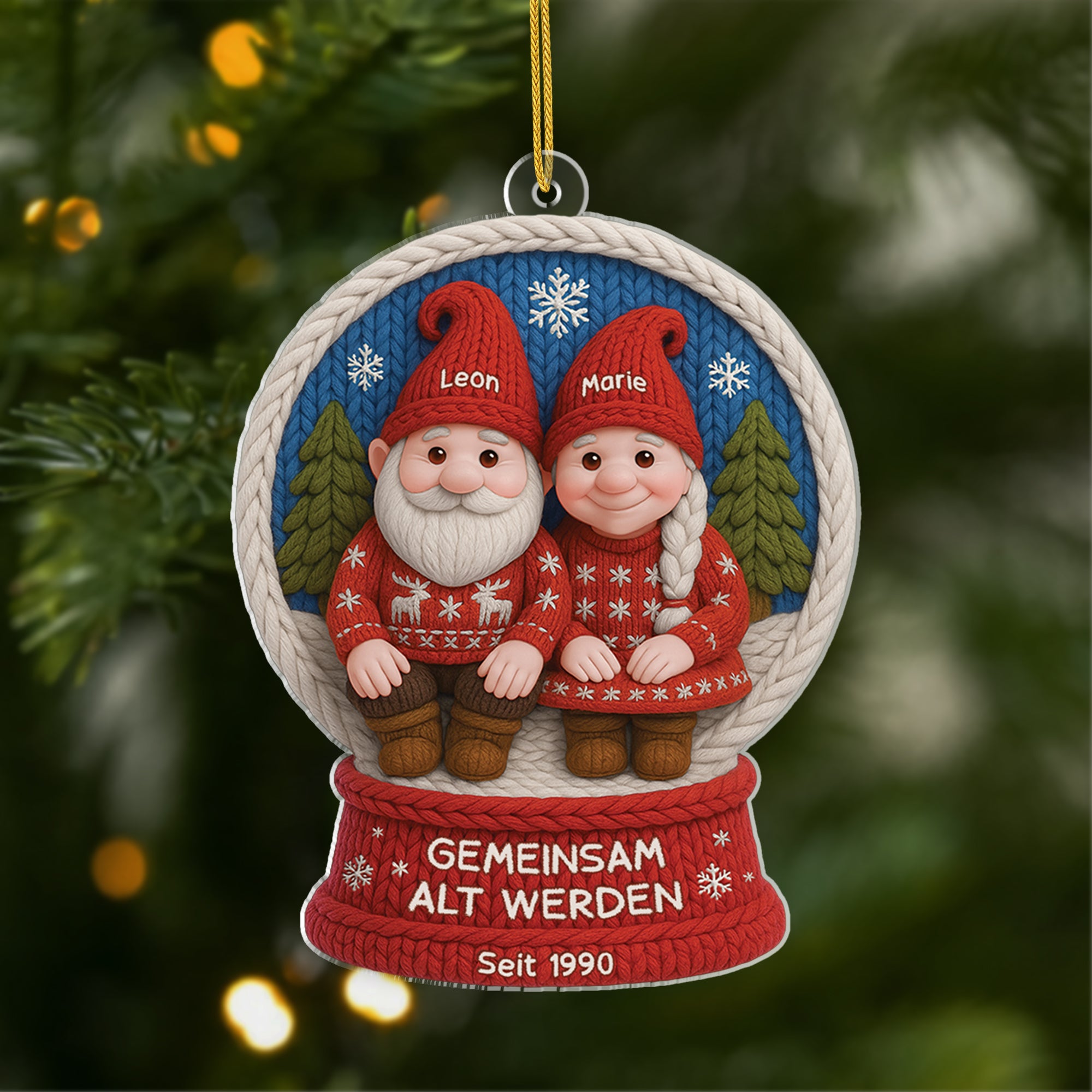 6216OGE1 3d druck effekt gemeinsam alt werden seit acryl weihnachtsschmuck personalisiert paare wolle 6216O6VNG