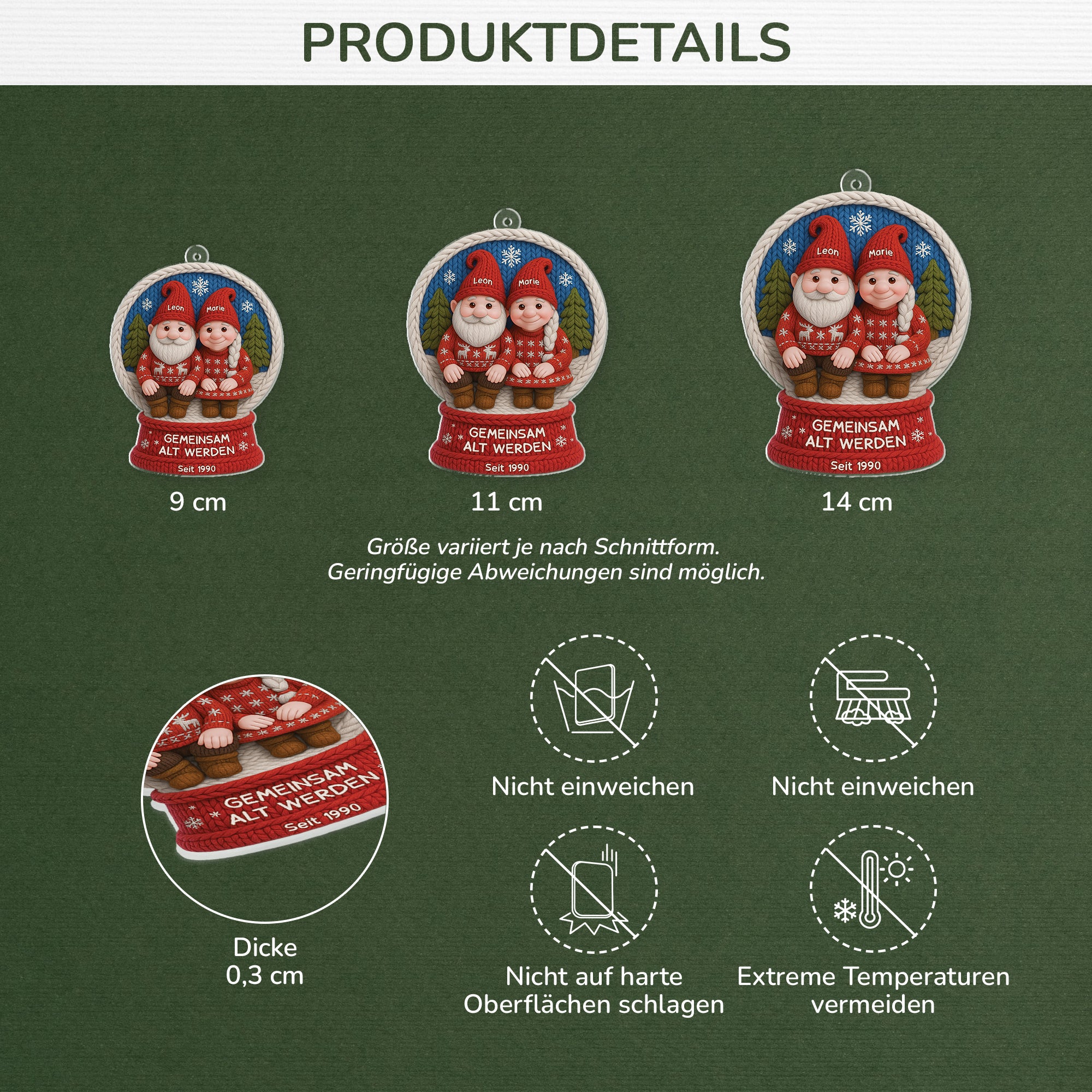 6216OGE3 3d druck effekt gemeinsam alt werden seit acryl weihnachtsschmuck personalisiert paare wolle 6216O6VNG