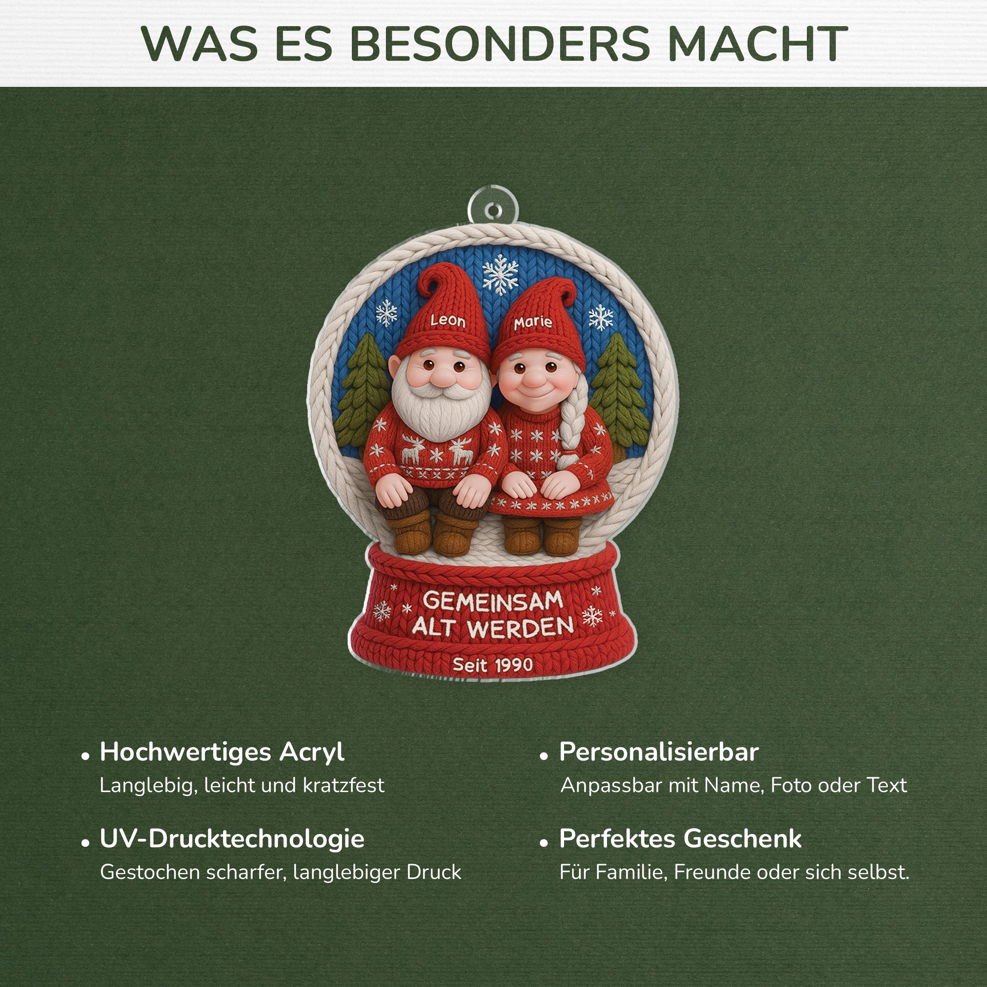 6216OGE4 3d druck effekt gemeinsam alt werden seit acryl weihnachtsschmuck personalisiert paare wolle 6216O6VNG
