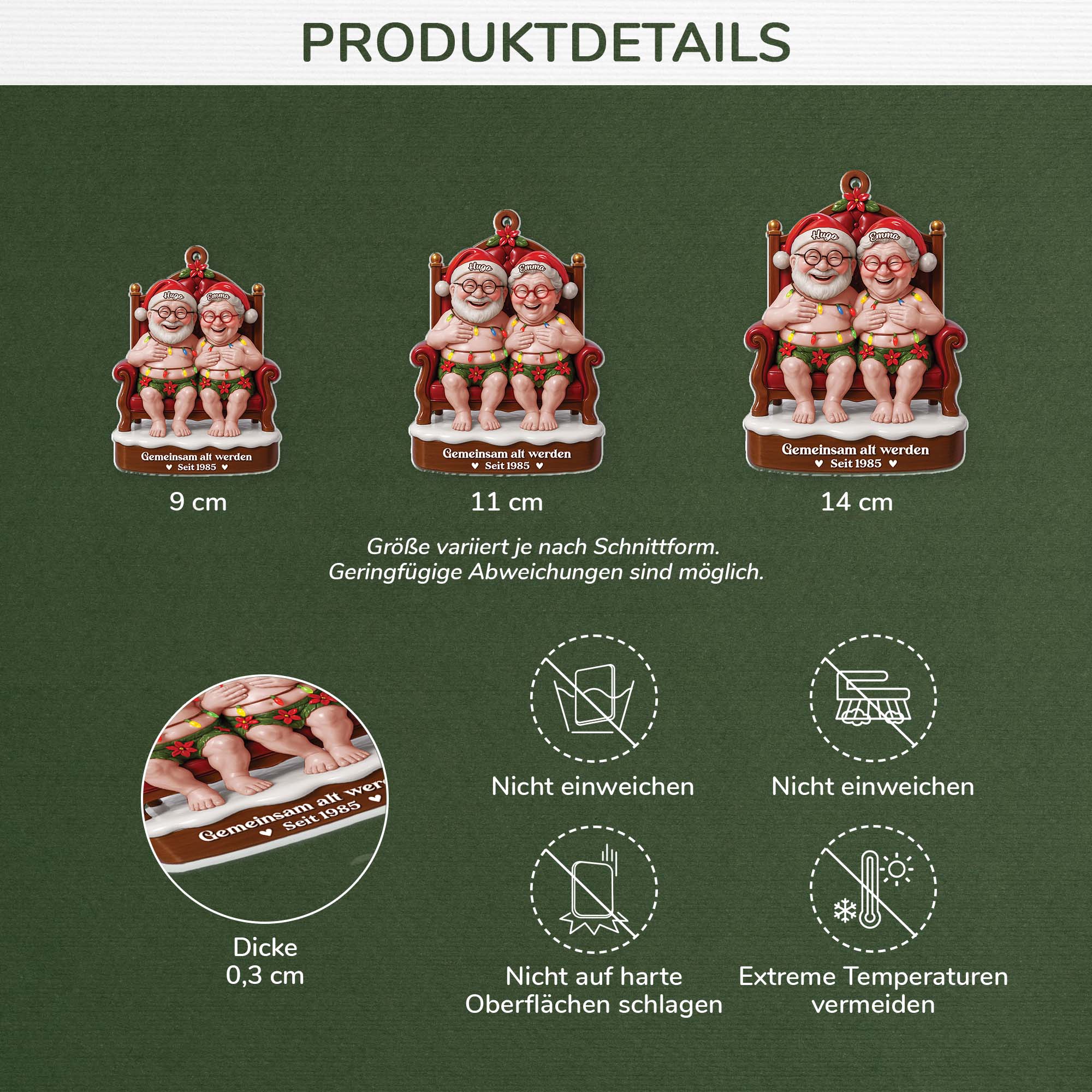 6218OGE3 3d druck effekt gemeinsam alt werden seit acryl weihnachtsschmuck personalisiert paar nackt lustig 6218O6VTG
