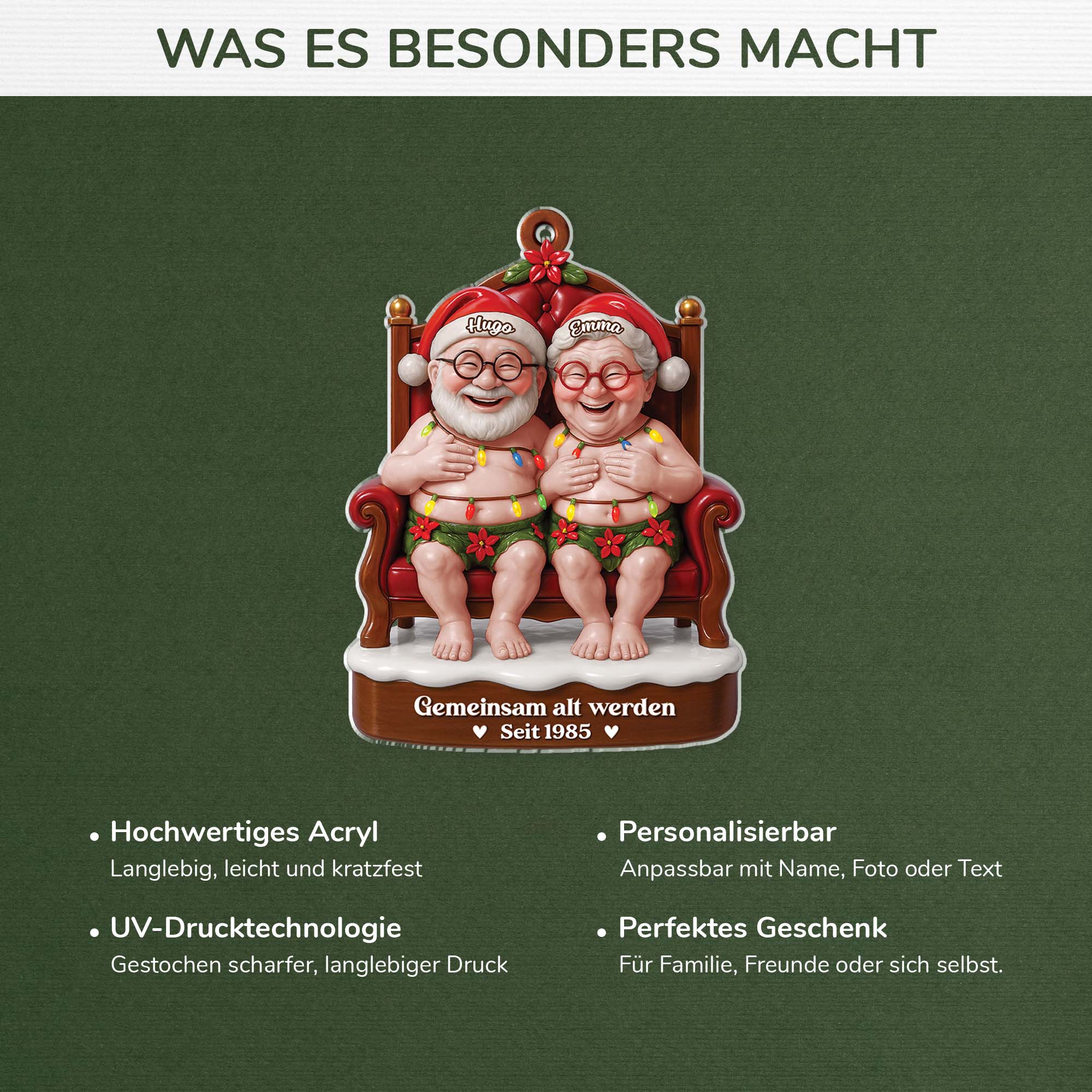 6218OGE4 3d druck effekt gemeinsam alt werden seit acryl weihnachtsschmuck personalisiert paar nackt lustig 6218O6VTG