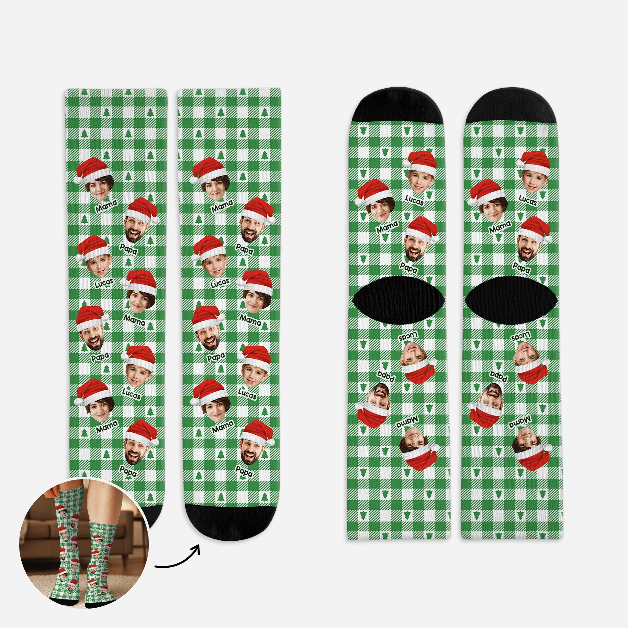 6221JGE1 lebkuchenmann zuckerstange schneeflocke weihnachtsbaum socken personalisieren text_ mit gesicht frauen manner 6221J6XTA