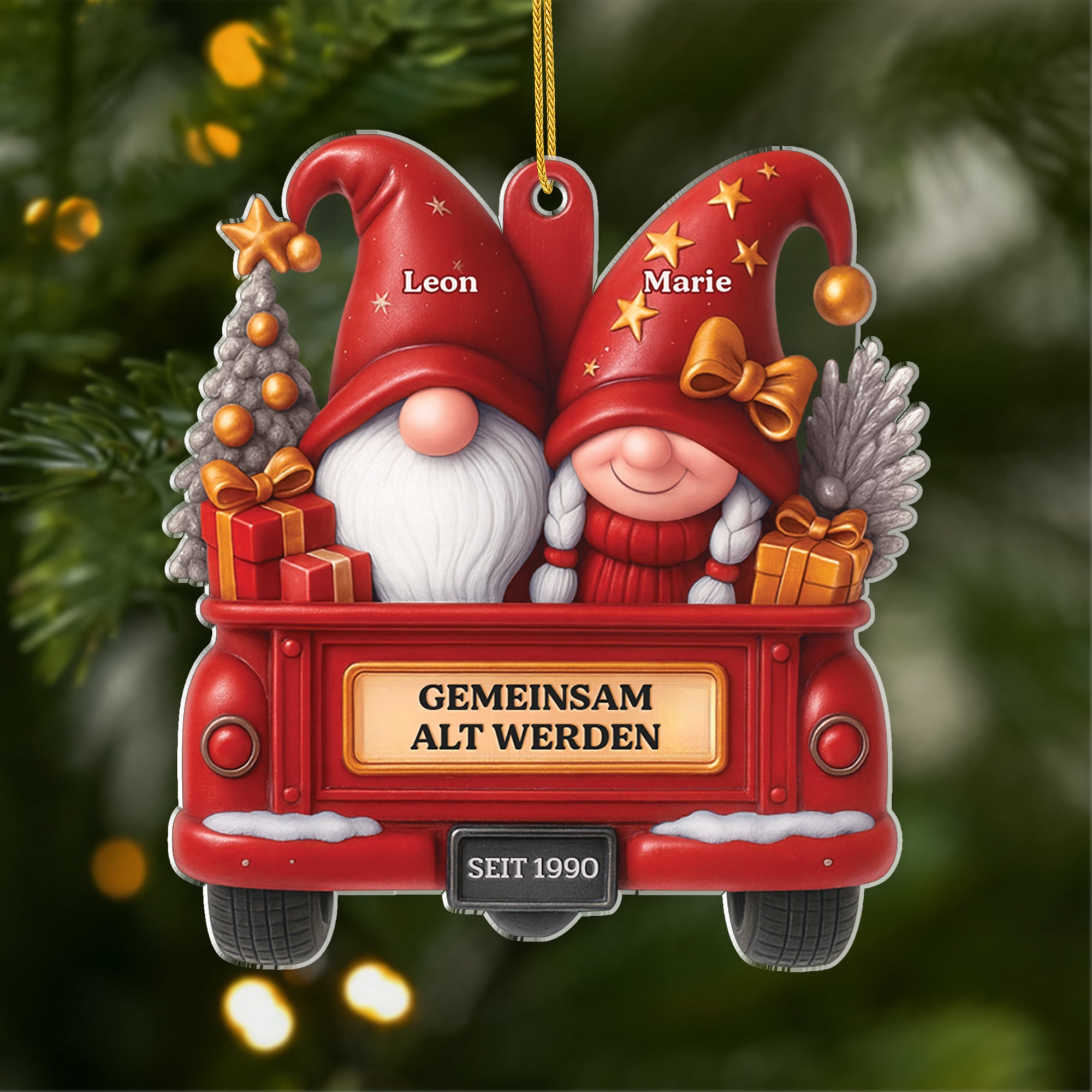 6230OGE1 3d druck effekt gemeinsam alt werden acryl weihnachtsschmuck personalisiert paar weihnachtself 6230O8VNG